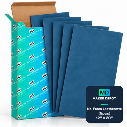 MakerDepot 1.0mm No-Foam Leatherette Sheets, 12" × 20", 5 Pack for Laser Engraving & Cutting