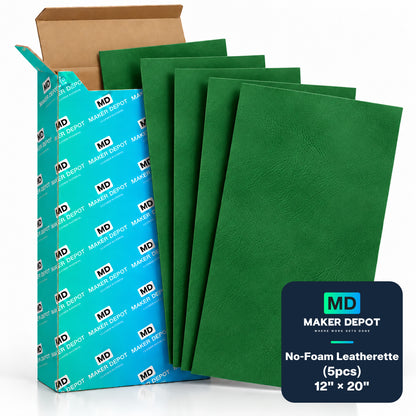 MakerDepot 1.0mm No-Foam Leatherette Sheets, 12" × 20", 5 Pack for Laser Engraving & Cutting