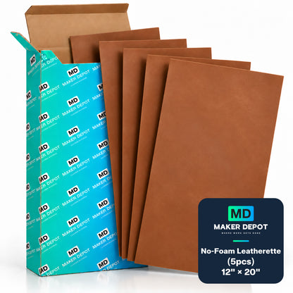 MakerDepot 1.0mm No-Foam Leatherette Sheets, 12" × 20", 5 Pack for Laser Engraving & Cutting