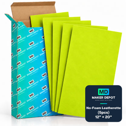 MakerDepot 1.0mm No-Foam Leatherette Sheets, 12" × 20", 5 Pack for Laser Engraving & Cutting