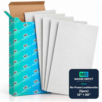 MakerDepot 1.0mm No-Foam Leatherette Sheets, 12" × 20", 5 Pack for Laser Engraving & Cutting