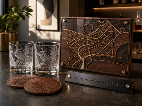 City Map Home Bar Set