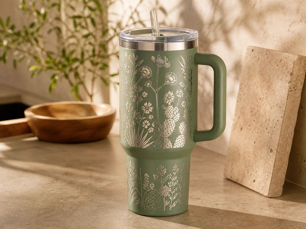Wildflower Handled Tumbler