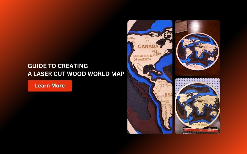 3D Laser Cut World Map