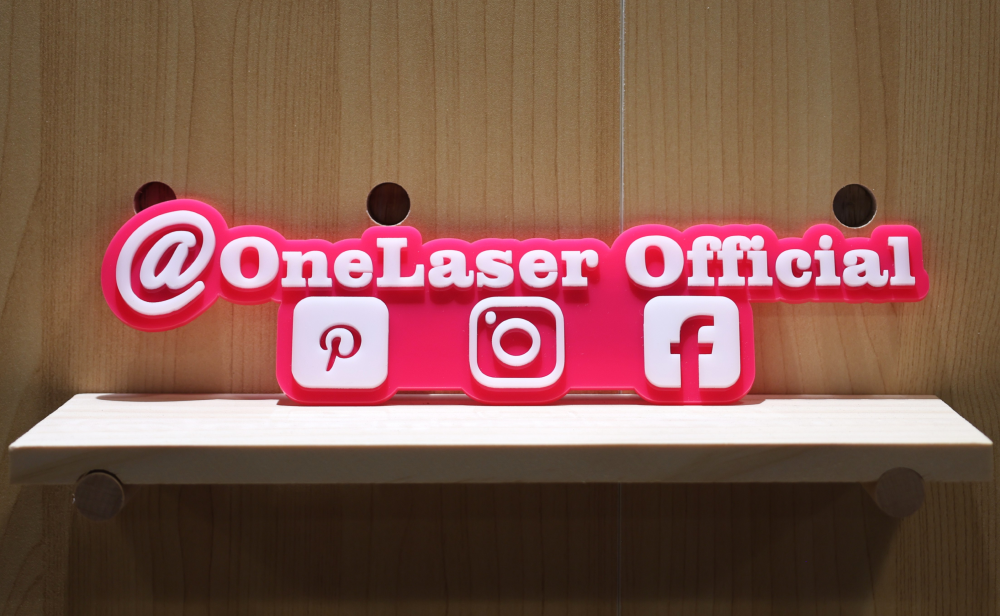 Laser cut engraved idea acrylic social tag