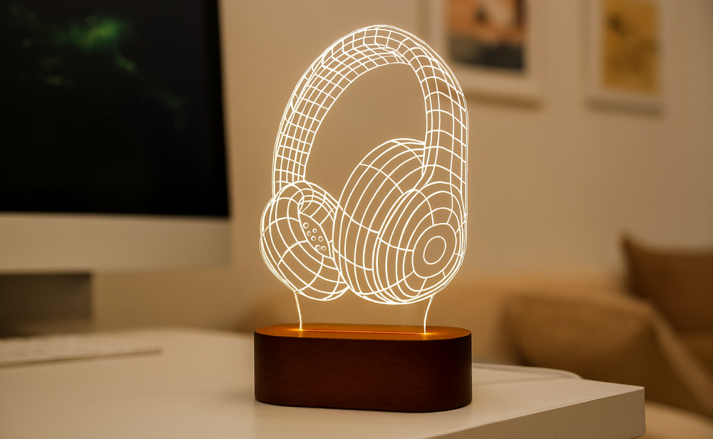 Laser cut engraved idea acrylic light