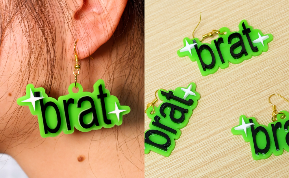 Laser cut engraved idea acrylic earrings