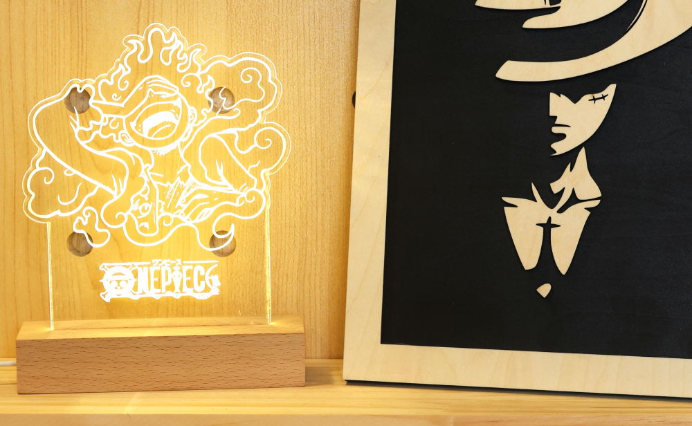 Laser cut engraved idea acrylic light