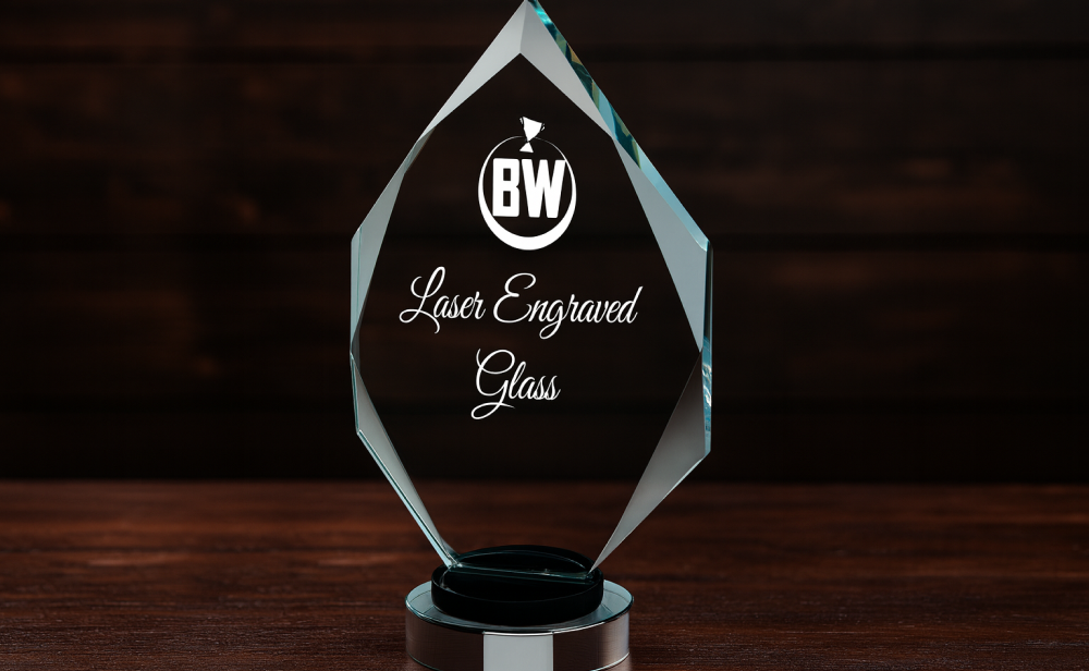 Laser cut engraved idea glass plague