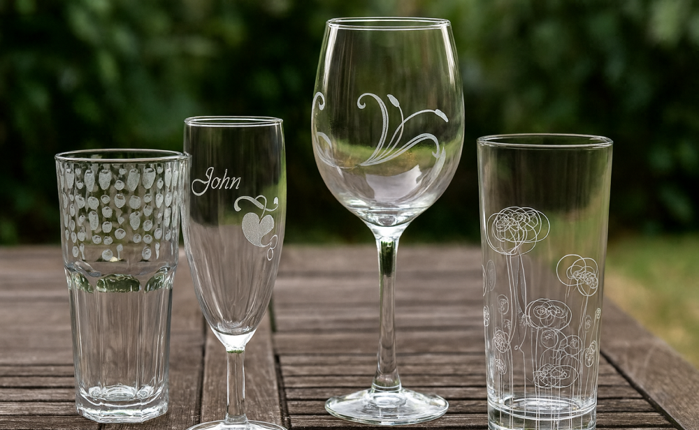 Laser cut engraved idea glass