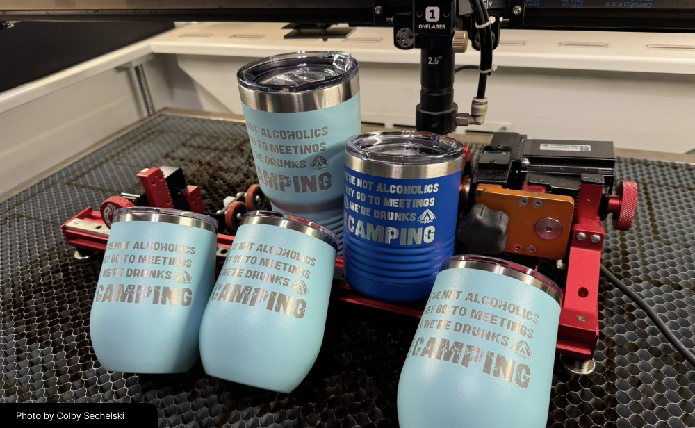 Laser cut engraved idea tumblers