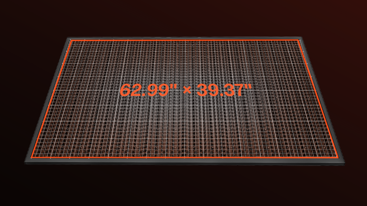 62.99 x 39.37 inch  Work Area