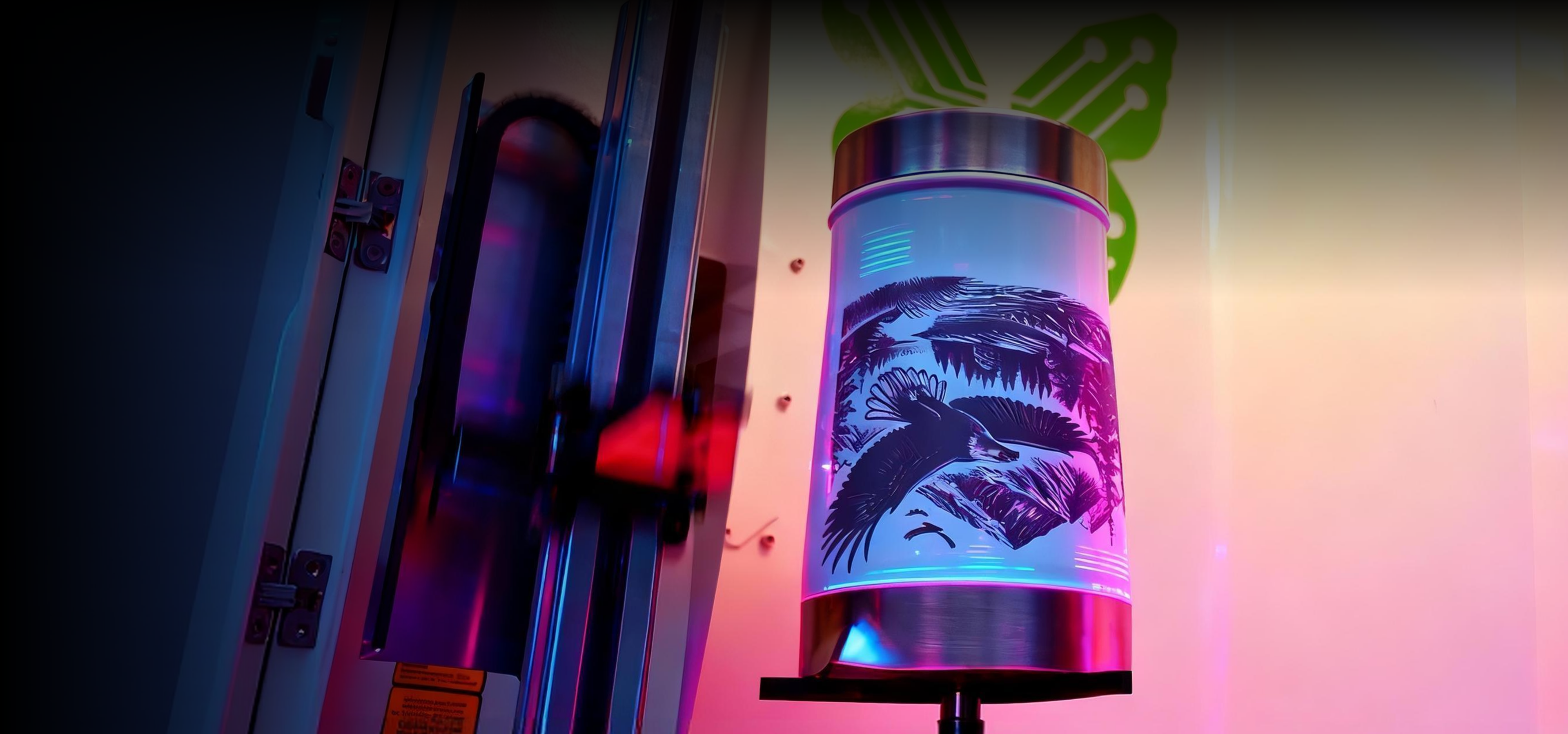 Engrave tumblers, bottles, and large materials with ease.