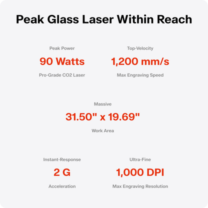 OneLaser Cobra™ 8 - Workshop Essential Laser Engraver/Cutter (90W Glass)