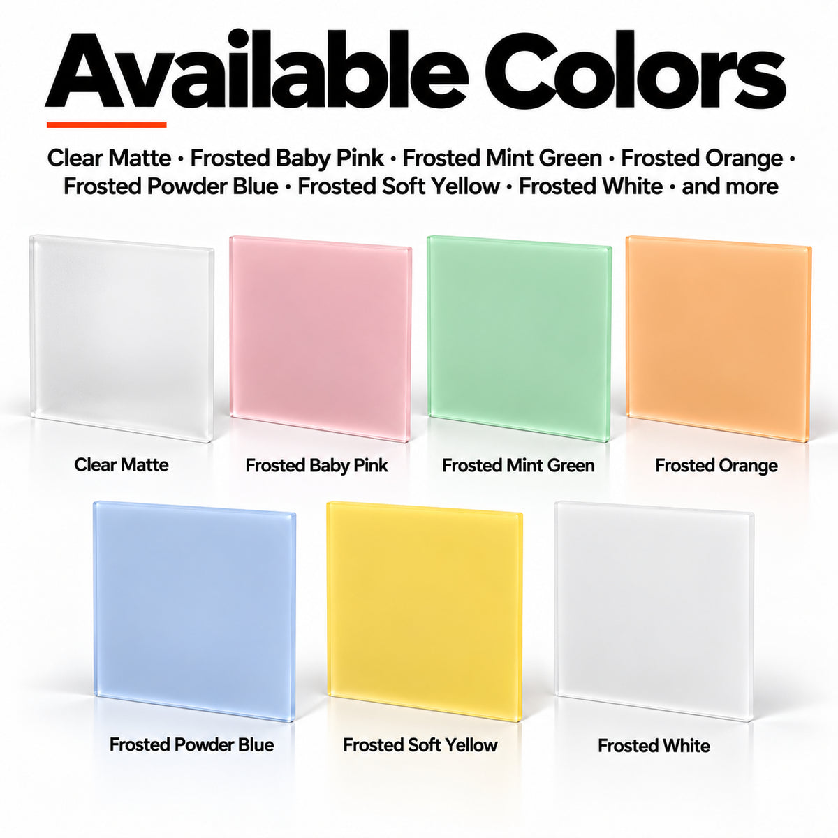 MakerDepot 1/8" Frosted Matte Acrylic Sheets, 12" × 12", 4 Pack for Laser Engraving & Cutting