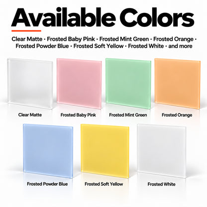 MakerDepot 1/8" Frosted Matte Acrylic Sheets, 12" × 12", 4 Pack for Laser Engraving & Cutting
