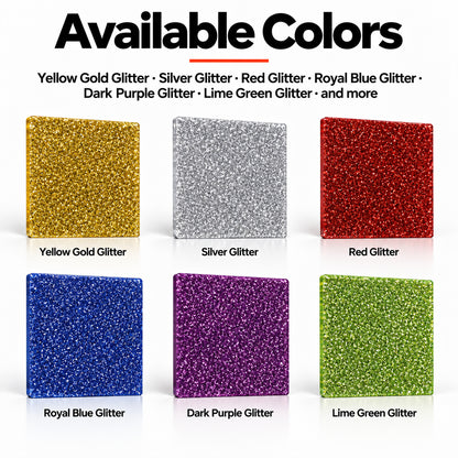 MakerDepot 1/8" Glitter Acrylic Sheets, 12" × 12", 4 Pack for Laser Engraving & Cutting