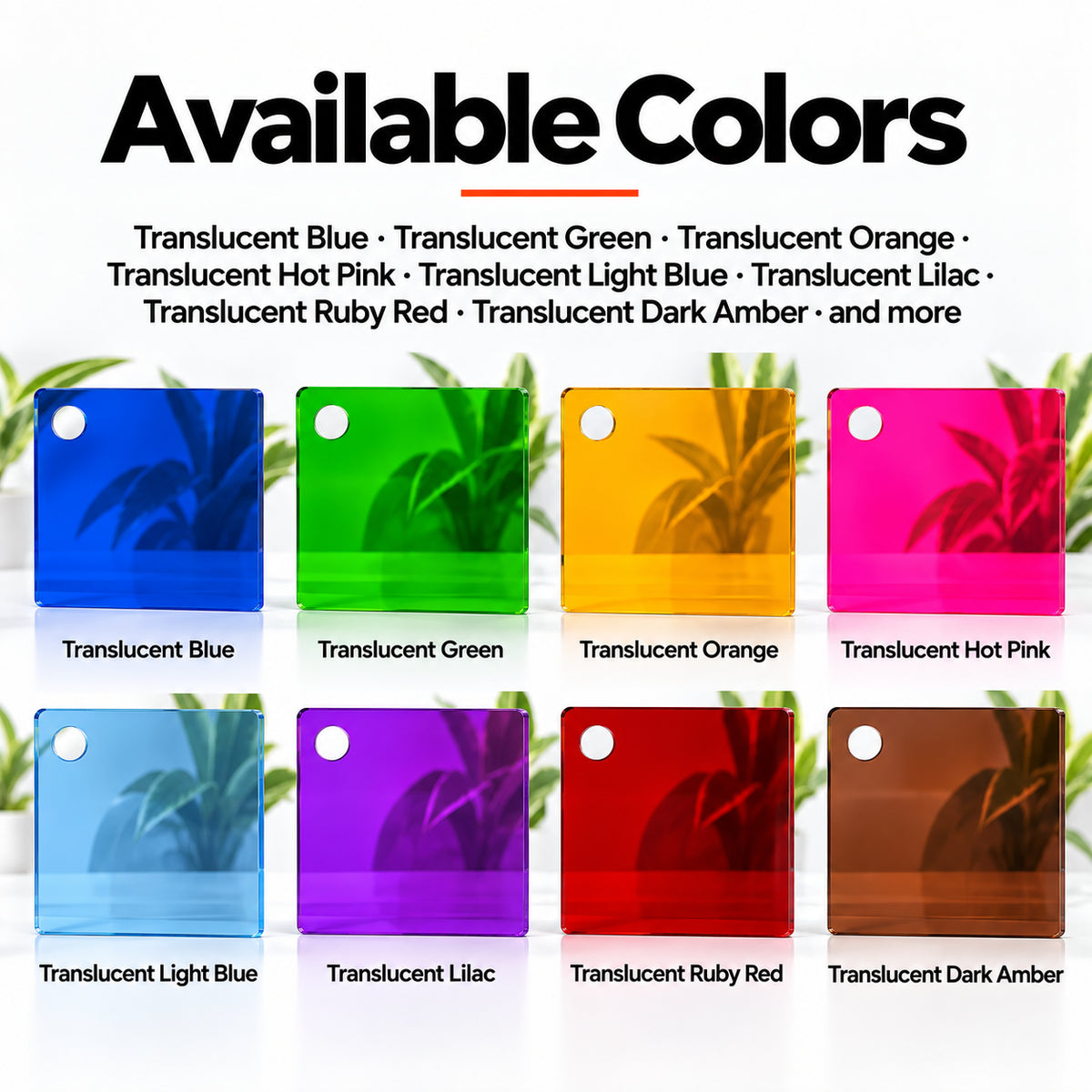 MakerDepot 1/8" Translucent Acrylic Sheets, 12" × 12", 4 Pack for Laser Engraving & Cutting
