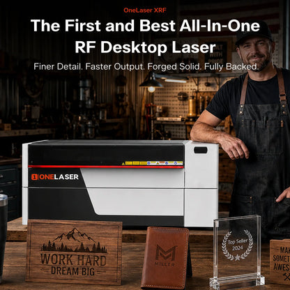 OneLaser XRF 38W Flagship All-In-One RF Metal Tube CO2 Laser Engraver & Cutter | 24"×12" Work Area
