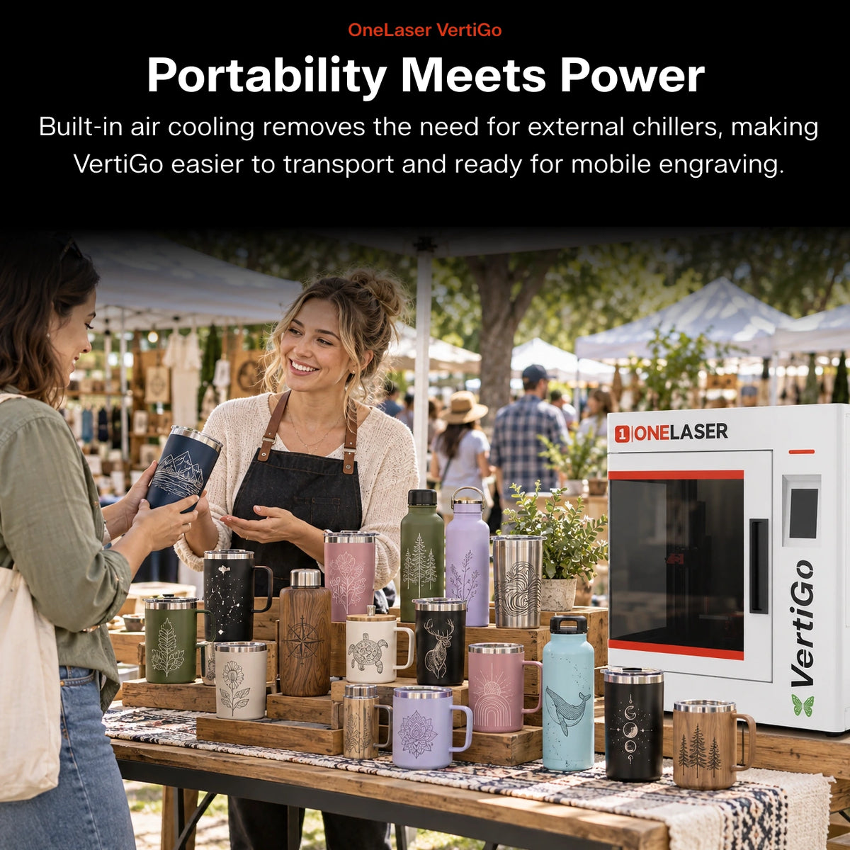 OneLaser VertiGo™ - Performance Rotary Laser for Drinkware (38W RF)